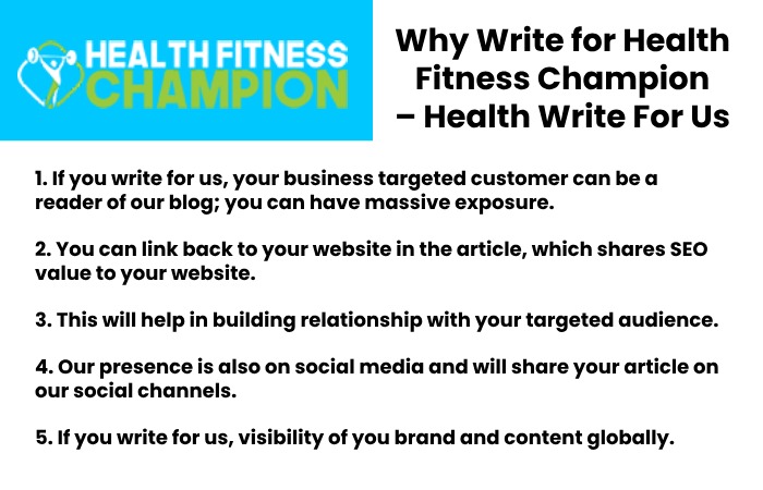 Why Write for Health Fitness Champion – Health Write For Us